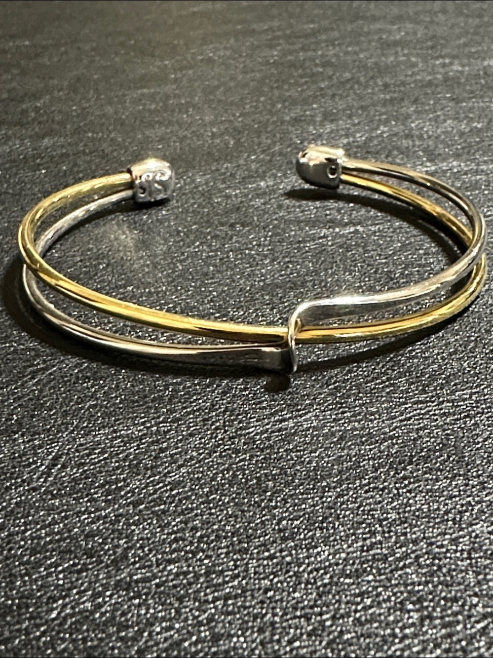 Lia Sophia Two-Tone "Embrace" Twist Open Cuff Bracelet